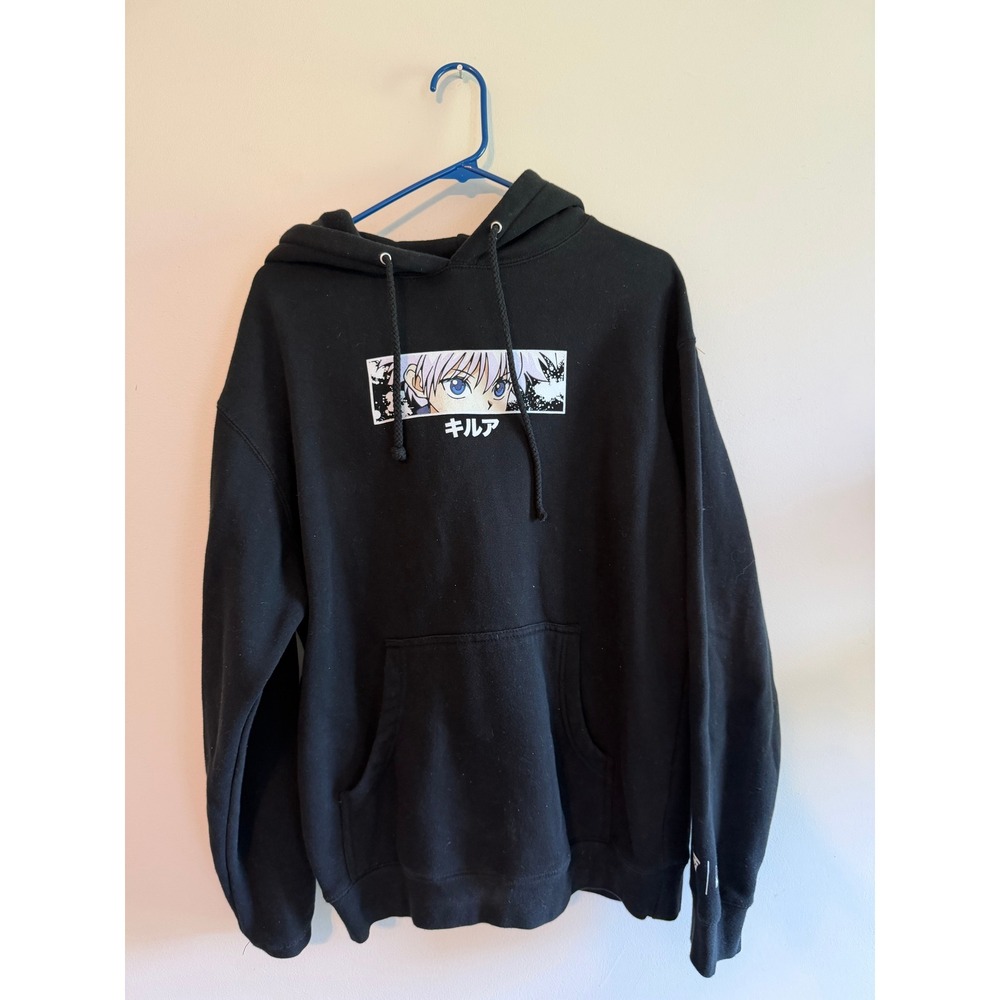 Hypland Hunter x Hunter Killua Zoldyck Black Graphic Hoodie Mens Medium HxH